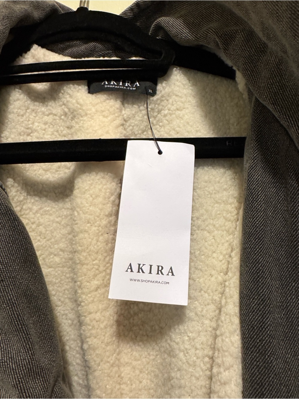 AKIRA Washed Gray Patchwork Trench Coat. - Picture 5 of 8